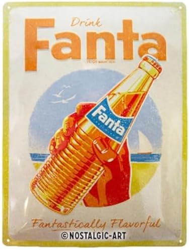 Nostalgic-Art Metalen Retro Bord, Fanta - Sensational Orange Drink – Geschenkidee als baraccessoire, metaal, Vintage design ter decoratie, 20 x 30 cm