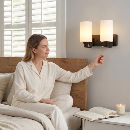 Apliques de pared enchufables con cadena para iluminar pasillos oscuros sin reformas 3