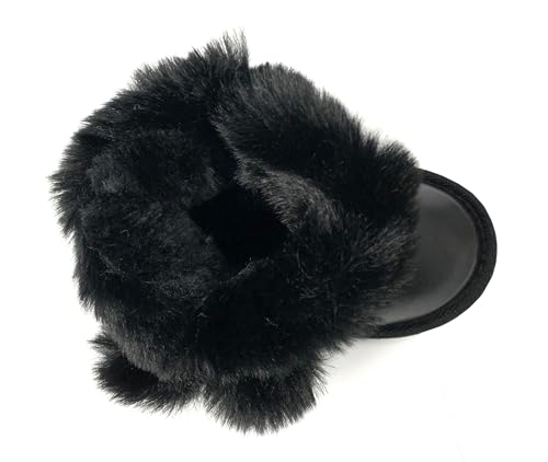 Image of REDVOLUTION Kids Boots Toddler Girls Cute Butterfly Bow | PomPom PU leather Boot (Toddler /Small Kid)