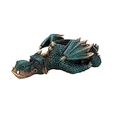 Nemesis Now Dozing Dragon Maceta 31,8 cm, Resina, Verde, Talla única