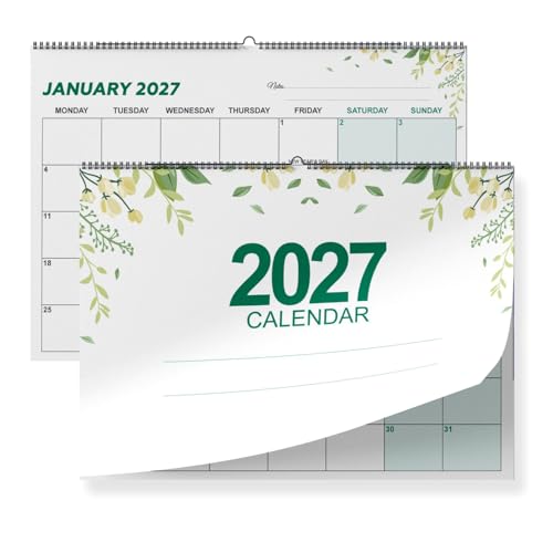 2027 Wall Calendar A4 Large Month to View Wall Planner 1Pc Card Paper Year Planner Easy Read Layout for Home Office School Organisation (2027)