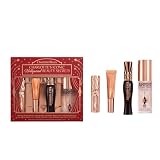Charlotte Tilbury Iconic Hollywood Beauty Secrets, 4-Piece Makeup Gift Set with Mascara, Lip Plumper, Blush & Setting Spray
