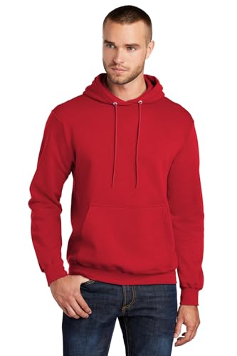 Port & Co Core Fleece Pullover Hooded Sweatshirt, Red, 3XL