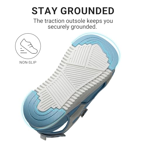 DREAM PAIRS DREAM PAIRS Women's Walking Sandals Arch Support Orthopedic Recovery Hiking Sandals Thick Athletic Cushion Adjustable Strap for Plantar Fasciitis,Size 11,White/Blue,DWUMST2509