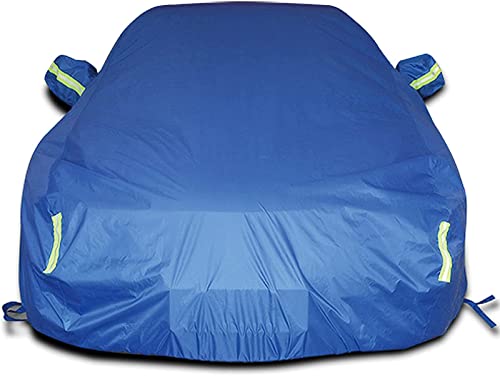 Congxy Funda de Coche Impermeable Exterior Adecuado para Chevrolet Celta 5 Puerta 2012 2013 2014 2015, Cubierta de Coche con Cremaller, Cubre Coche Anti-UV Transpirable Resistente al Polvo, Azul