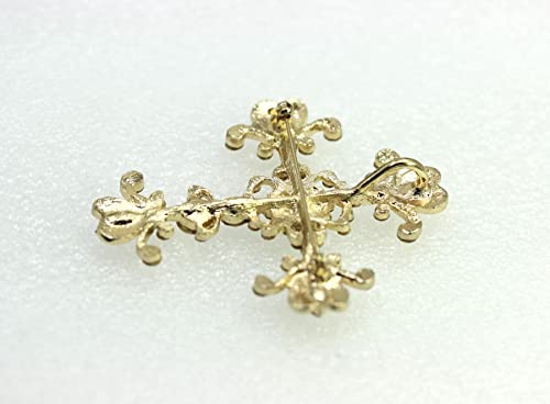 Image of Faship Gorgeous Rhinestone Crystal Cross Crucifix Pin Brooch