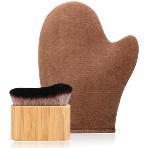 Selbstbräuner Handschuh Selbstbräuner 2 in 1 Bräunungshandschuh für und Pinsel Self Tan für Tanning und Tanning Brush