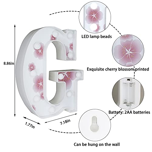 Marquee Light Up Letters Sign,Led Wall Desk Decor For Girls Women With Remote, 18 Colors Pink Flower Letter Lights For Bedroom Birthday Wedding Party Spring Home Decoration-G #TOP4