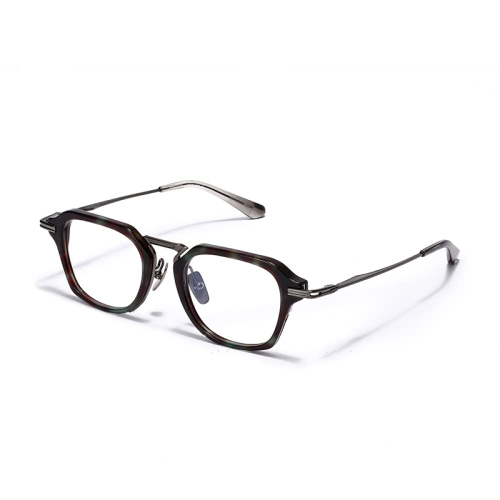 Modne modne męskie oprawki do okularów Czysty octan tytanu Retro Okulary blokujące niebieskie światło Ręcznie robione okulary designerskie, blokujące niebieskie światło, czarne, niebieskie