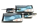 MySushiSet.com Sushi Set Made In Japan - Cherry Blossom Japanese Sushi Set For 2, Ceramic Dinnerware
