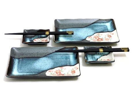 Mysushiset.com Sushi Set Made In Japan - Cherry Blossom Japanese Sushi Set For 2, Ceramic Dinnerware Set For Wedding, Birthday, Housewarming #TOP25