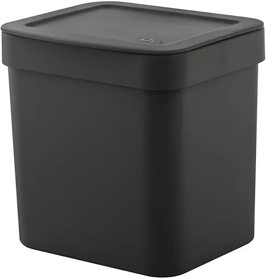 Ou Lixeira de Bancada 4,7L Preto Linha Trium