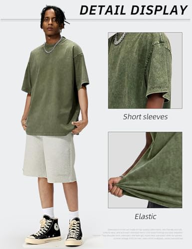 Image of Arssm Men Oversized T Shirts Vintage Tee Loose Fit Short Sleeve Casual Streetwear Baggy Washed Unisex Tops