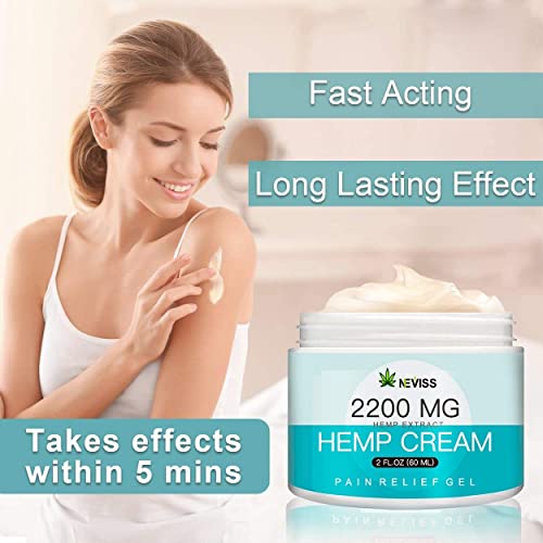 Neviss Organic Hēmp Cream 2200 Mg - 2 Fl Oz For Muscles, Hips, Joints, Neck, Back, Elbows, Fingers, Hands, And Knees, 100% Natural, Made In Usa (1 Pack) #TOP5