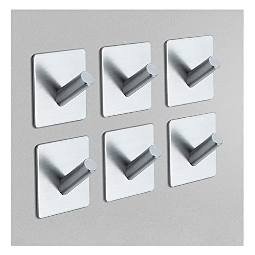 LYYDAN Klebehaken, 6 Stück Handtuchhaken Selbstklebend Haken, Edelstahl Wandhaken Ohne Bohren Mit Kleber, Kleiderhaken Für Badezimmer Und Küche Cover