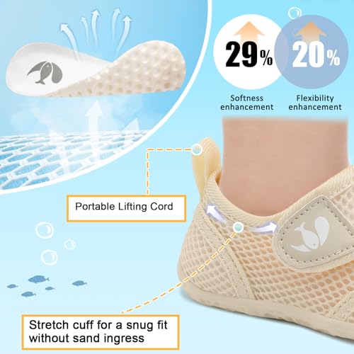 Image of FEETCITY Toddler Water Shoes Boys Girls Swim Shoes Quick Dry Kids Aqua Socks Barefoot for Beach Swimming Pool