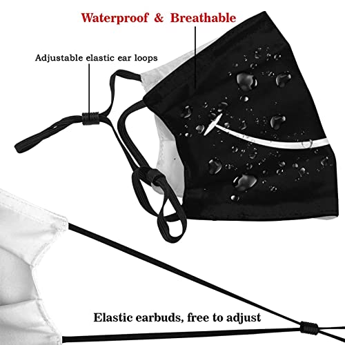 Fevilt Cute Funny Smiley Face Mask Washable Reusable Balaclava Masks Adjustable,With 2 Pcs Filters Bandana #TOP3