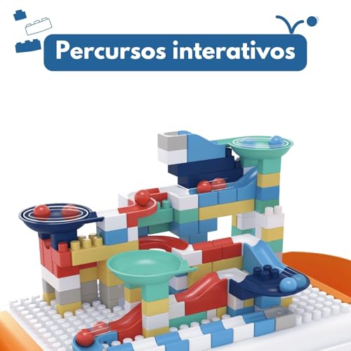 Mesa de Atividades Interativa Educativa Infantil Com Blocos de Montar Coloridos