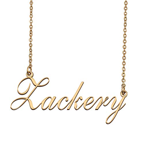 HUAN XUN Custom Personalized Name Necklace in Golden Silver for Women Zackery