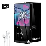 64GB MP3 Player with Bluetooth, Sunoony MP3 Music Player with FM Radio,Built-in HD Speaker, HiFi Lossless Sound, TF Card, Earphone,Voice Recorder/Video/Photo Viewer/E-Book Player for Kids,Running,Gift