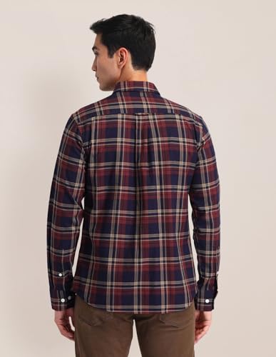 Image of U.S. POLO ASSN. Men's Pure Cotton Regular Fit Grid Tattersall Checked Shirt