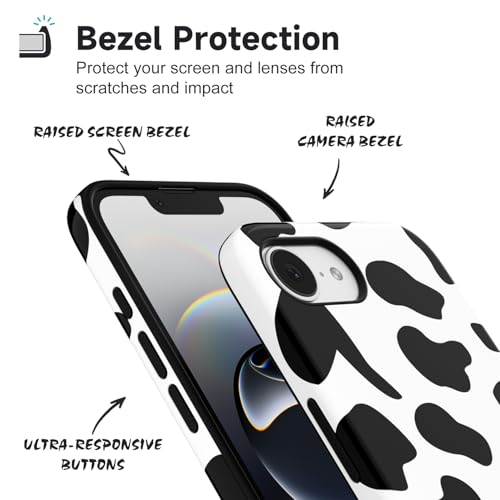 Coque vache iPhone 16 de luxe - Protection antichoc rétro fine et élégante