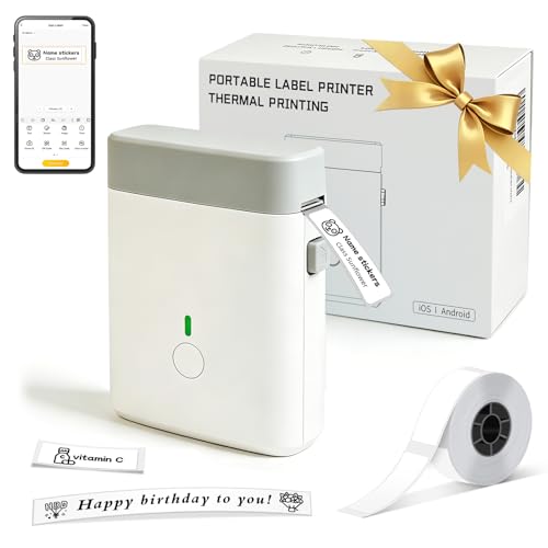 Image of ORGBRO Label Maker, Bluetooth Label Maker Machine with Tape, DX1-White