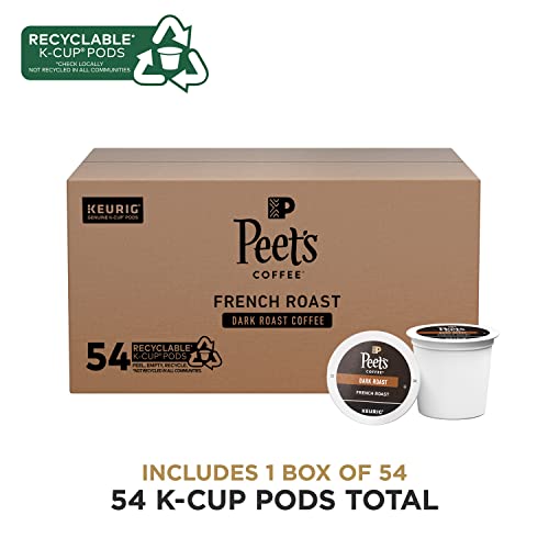 Peet's Coffee, Dark Roast K-Cup Pods For Keurig Brewers - French Roast 54 Count (1 Box Of 54) Packaging May Vary #TOP1