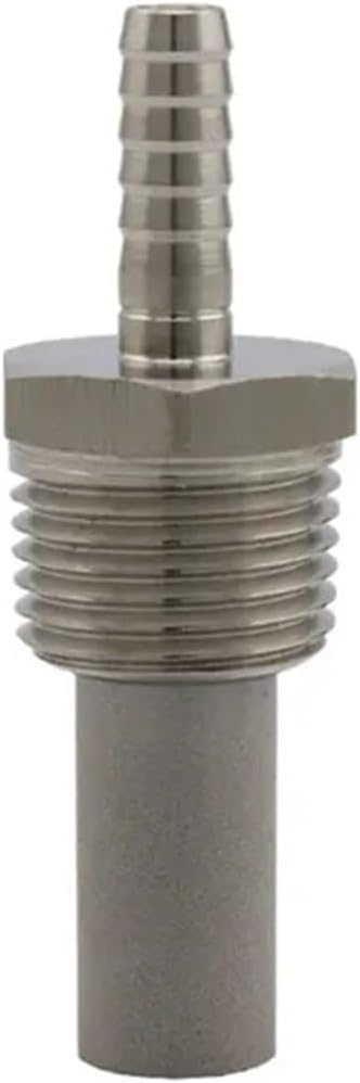 1/2" NPT Stainless Steel Aeration Diffusion Stone 1/4" Barb Beer Brewing Carbonation Stone Wine Making(0.5 Micron)