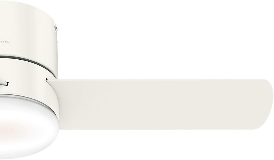 Hunter Fan Company Hunter 44" LED Kit 59452 Low Profile 44 Inch Ultra Quiet Minimus Ceiling Fan and Energy Efficient Light with Remote Control, Fresh White Finish - - 