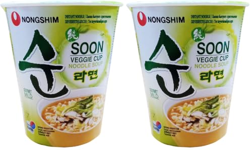 Image of Nongshim Nong Shim Veggie Cup Noodles, Vegetarian, 67 Gm (Pack of 2)