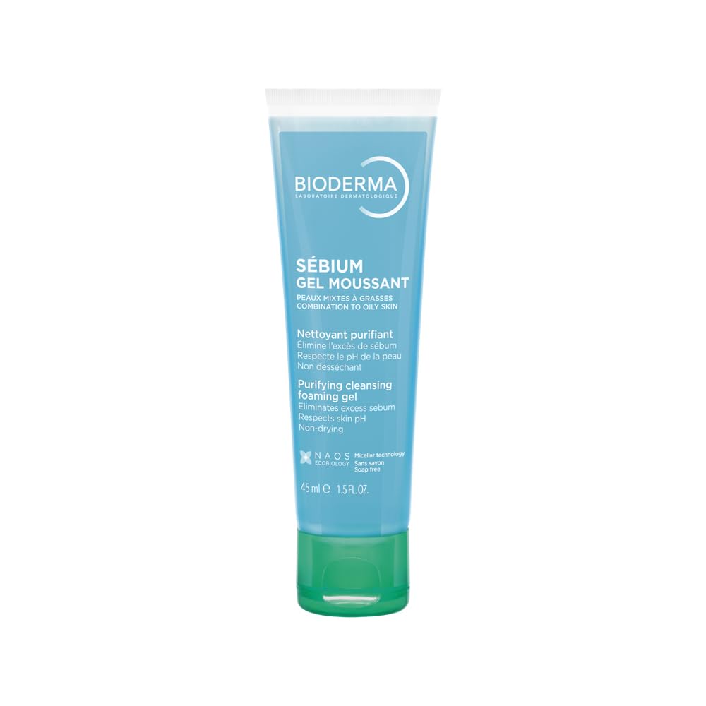 Bioderma Sebium Gel Moussant Purifying Cleansing Foaming Gel Combination To Oily Skin, 45ml-image-34