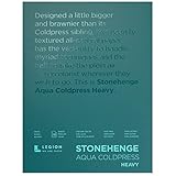 Stonehenge Aqua Bloco de aquarela pesado, 136 kg, prensado a frio, 22 x 30 cm, branco, 10 folhas