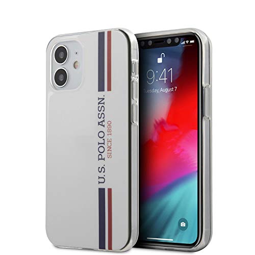 US Polo USHCP12STPUHRBK Collection Tricolor Coque pour iPhone 12 Mini 5,4" Blanc