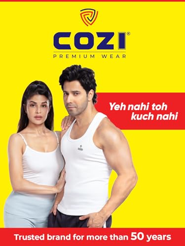 Image of Lux Cozi Men's White Round Neck Sleeveless Cotton Vest (Pack of 3)
