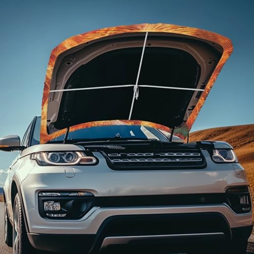 Image of Mexican Flag Print Car Hood Cover Protector Stretchable Car Hood Wrap Blankets Mexican Independence Day Decorations Automotive Exterior Accessories for Compact SUV Sedans Trucks Pickup