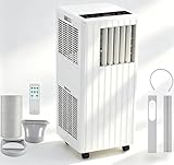 3-in-1 Mobiles Klimagerät 7000 BTU, Mobile Klimaanlage Kühlen, Entfeuchten, Ventilator, Leise Betrieb, 24h Timer, Digitaldisplay, Fernbedienung, Einfache Fensterinstallation für Räume bis 15㎡