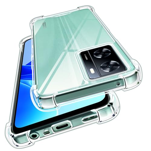 ivoler Anti-Amarillo Clara Funda para OPPO A57 4G / A57s / A77 5G / Realme Narzo 50 5G con Cojín Esquina Parachoques, Protección Antigolpes Militar Carcasa Transparente Anti-Arañazos Case