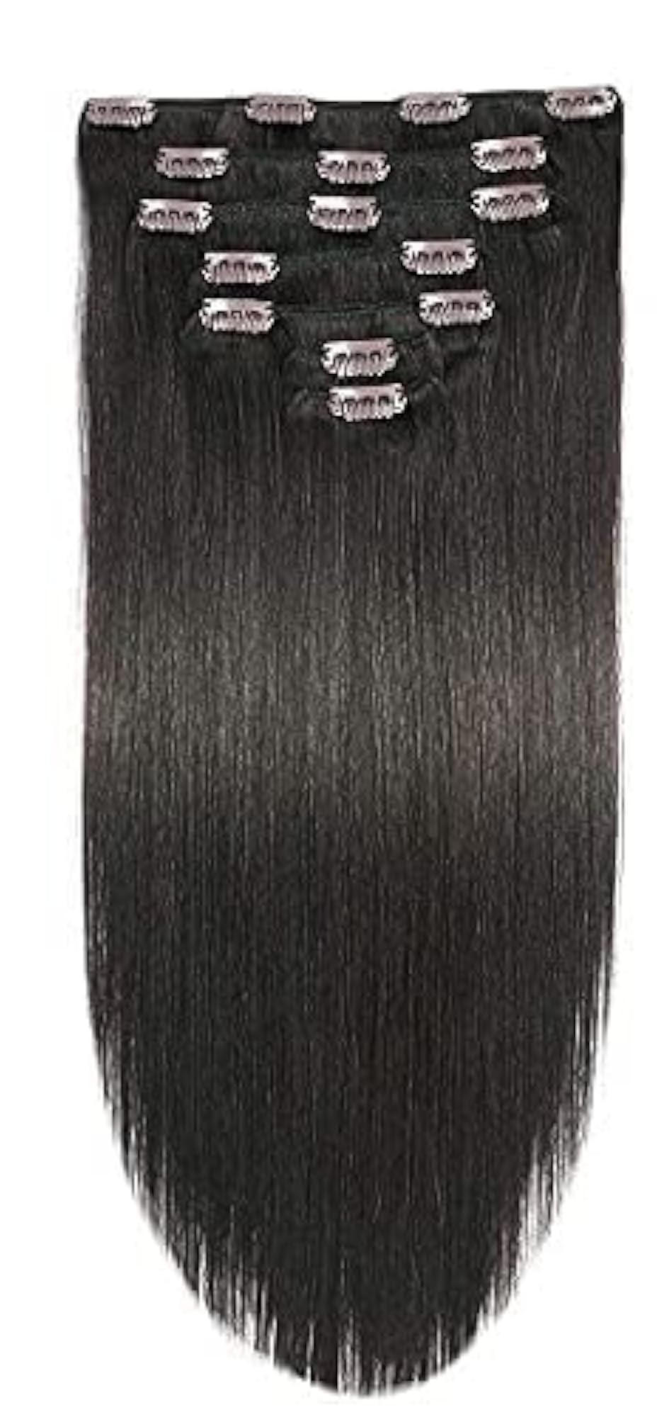 Gorgeous Straight Long Hair Extensions 7 Layer Clips for Women & Brides