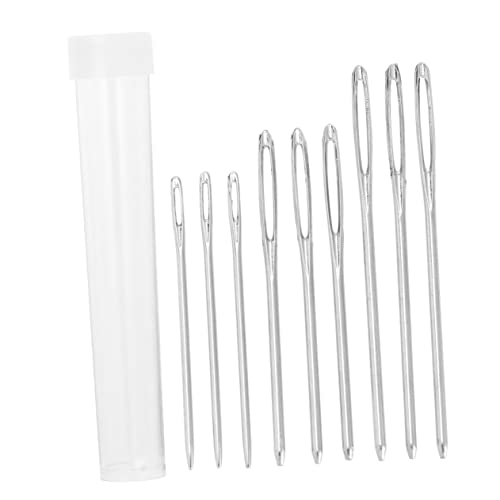 DIYEAH 9pezzi Aghi Smussati Cruna Grande Da Aghi Per Maglieria in Acciaio Per Cucire Di Dimensioni