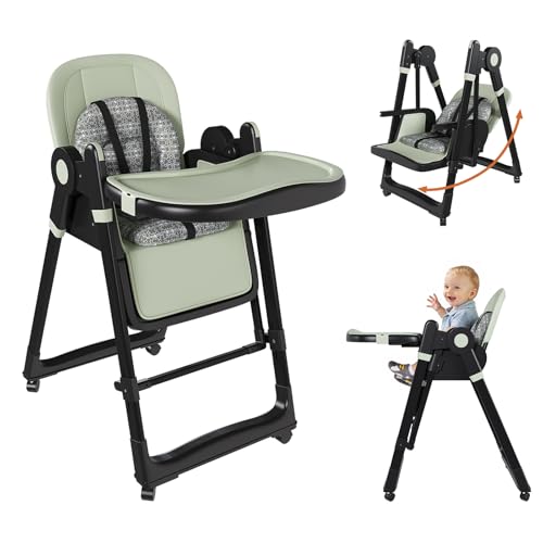 Foldable High Chair for Babies and Toddlers, Portable Baby Swings