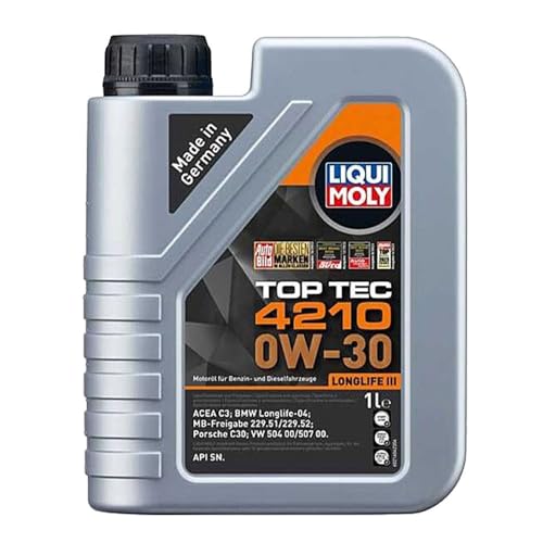 Liqui Moly 21604 Olio Motore 0W30 Acea C3. Top Tec 4210 Con Specifiche Longlife Iii. Confezione 1 Litro
