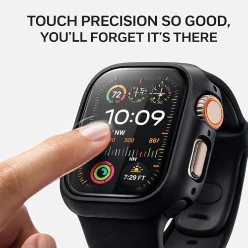 Image of Mizi 2 Pack Hard PC Case Built in Tempered Glass Compatible with Apple Watch Series 11(2025) Series 10 46mm, Thin Protective Case with Screen Protector - Black