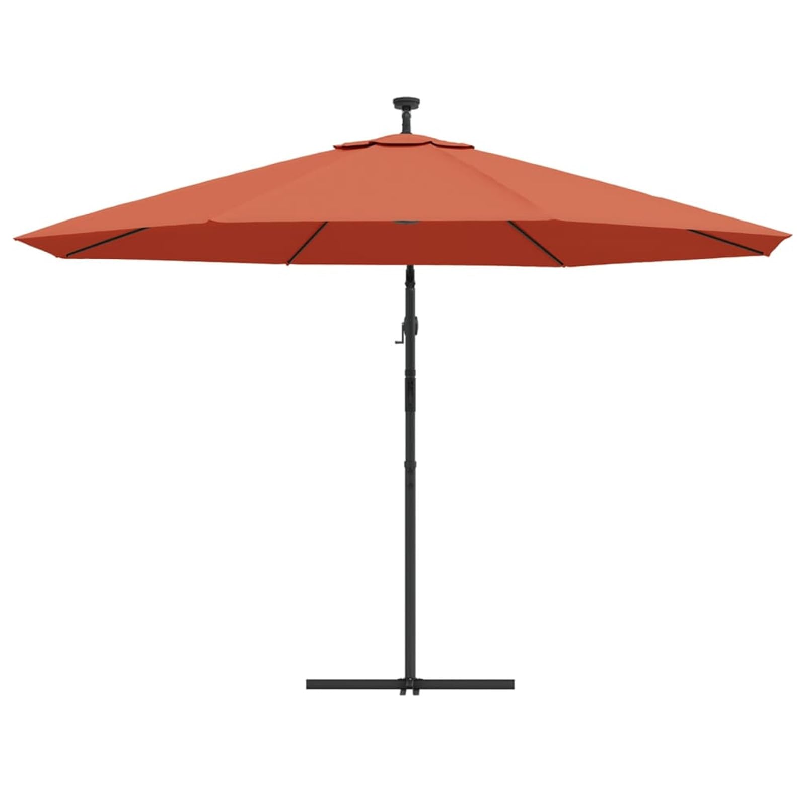Homgoday Sombrilla de jardín voladiza con Luces LED Terracota 350 cm Sombrilla Terraza Exterior, Sombrilla Jardín Grande Orientable Jardín Parasol Balcón