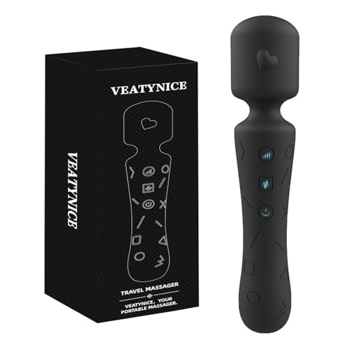 VEATYNICE Handheld Mini Massager - 21 Massage Mode, Cordless Portable USB Rechargeable Massager, Relieves Muscle Aches for Sports Recovery & Daily Use, for Back, Neck, Shoulder Relief