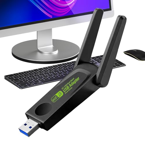 Adaptadores de alta amplificación: adaptador WiFi USB, tarjeta portátil de red inalámbrica de doble banda para PC, receptor de ordenador de 1300 Mbps, adaptadores de red de transmisión de hasta 400