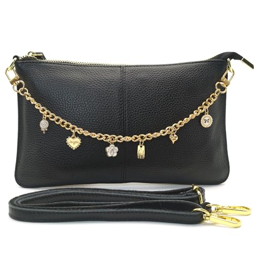 Top-Grain Leather Small Crossbody Bags for Women – Convertible Phone Purse, Clutch & Shoulder Bag for Daily Use