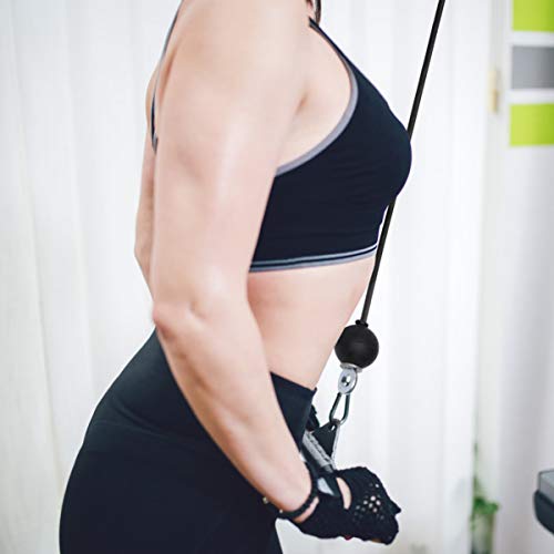 IMIKEYA Sistema de polia de cabos, corda de treinamento de tríceps, pino de carregamento sólido para