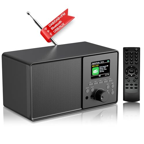 PAZEAU DAB+/FM Digitalradio mit Bluetooth 5.0,DAB Plus Nostalgie Radio,Küchenradio Vintage-Radiowecker mit Sleeptimer Alarm Snooze, Tragbarer Retro...