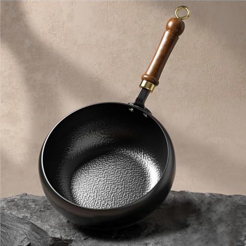 Wok de hierro sin recubrimiento, grande, cuerpo sólido miniatura 7